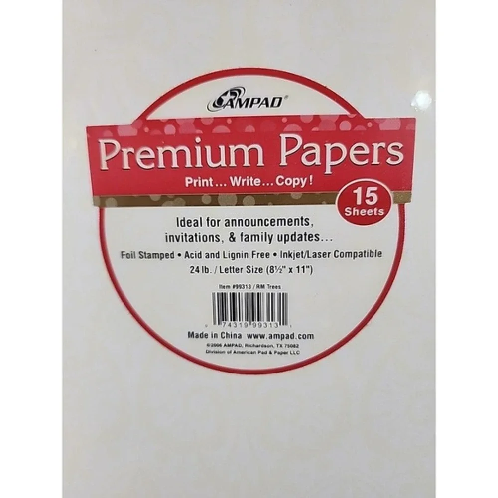 15 Sheets Computer Stationary Christmas‎ Letter Announcments, Junk Journal Paper